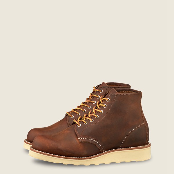 Bottes Red Wing Heritage - 6-Inch Round Toe - Short Rough & Tough Cuir - Marron Foncé - Femme 785YUO